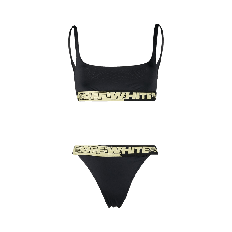 Buy Off White Logo Band Bikini Black OWFA084F22JER0011000 GOAT