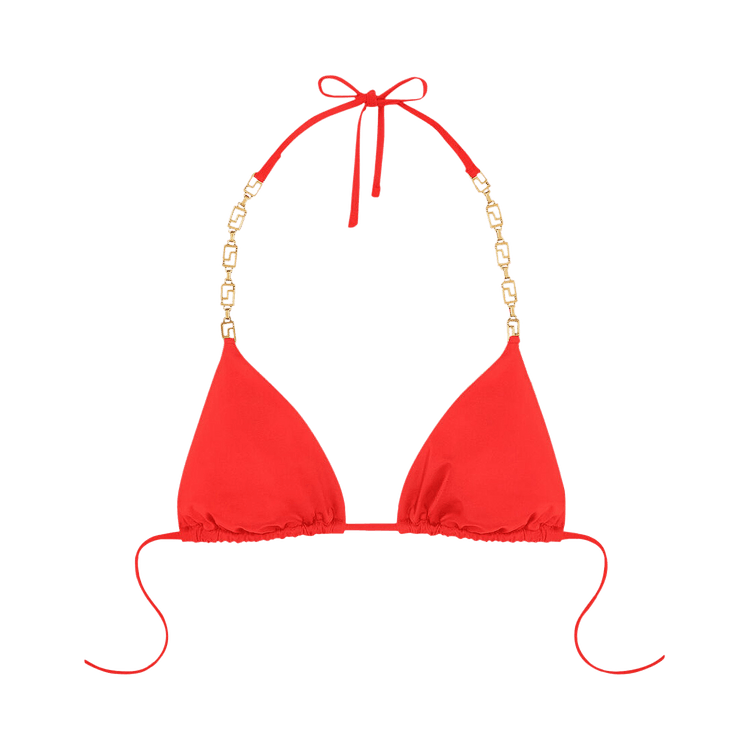 Buy Versace Greca Chain Bikini Top Red Abd A A Goat