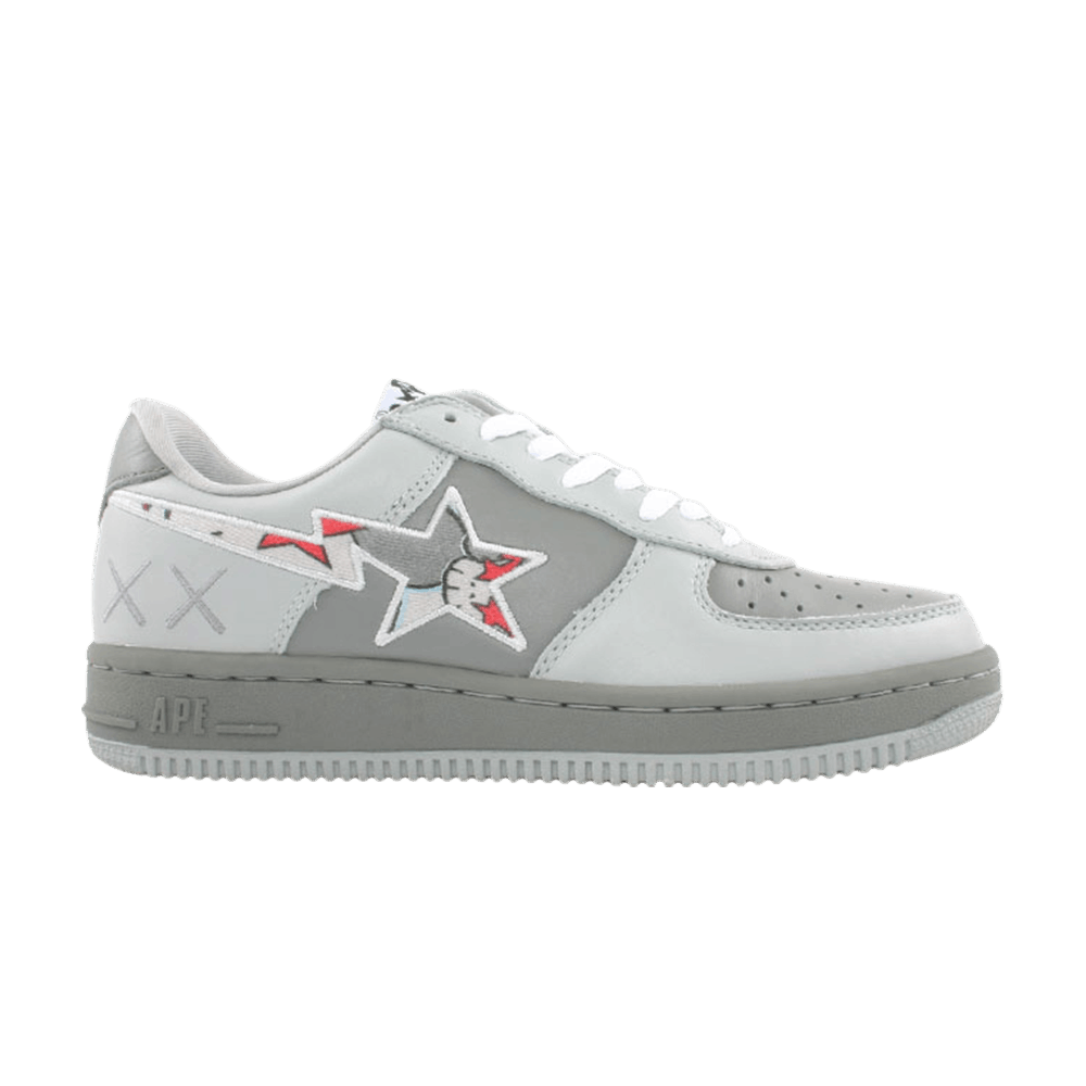 a bathing ape bapesta low white grey