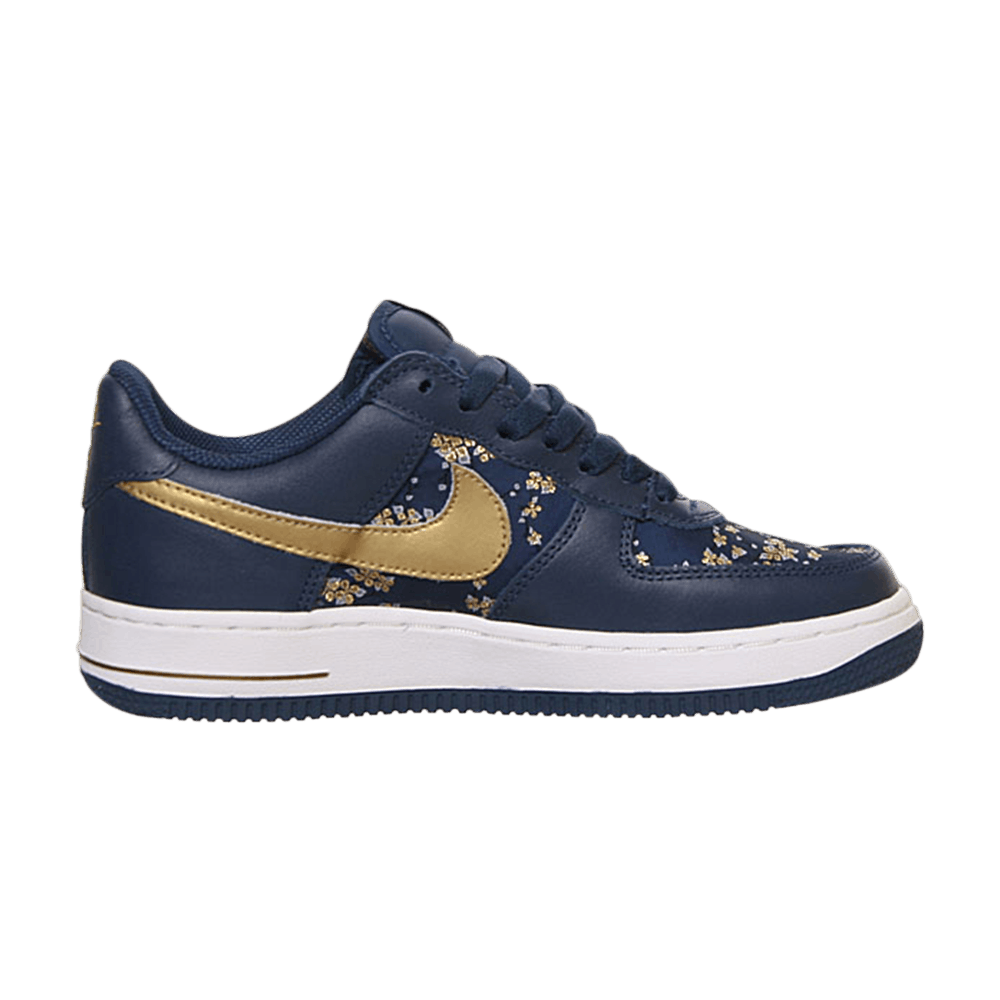 Blue and gold nike air forces shop