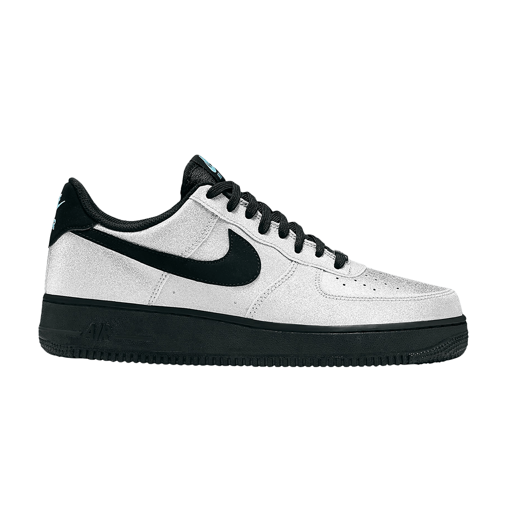 nike air force 1 metallic silver black aqua