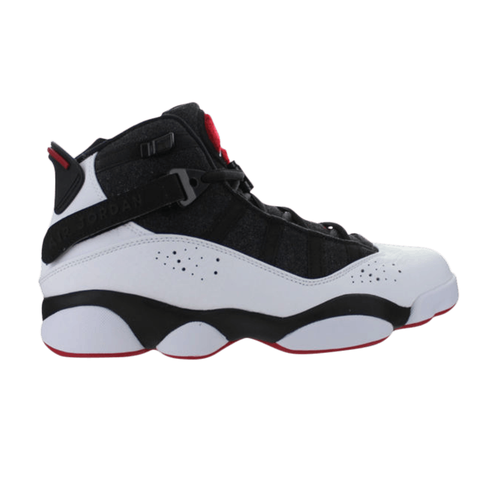 jordan 6 rings black white gym red