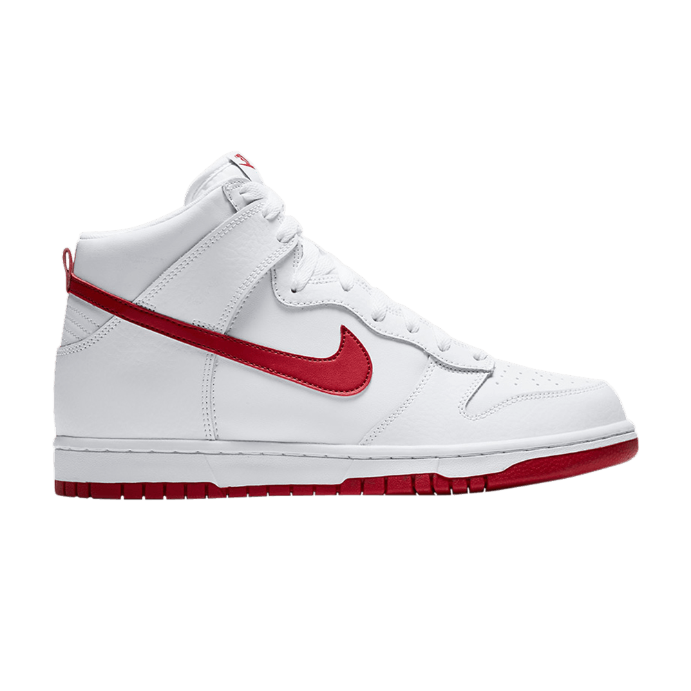nike dunk high red and white