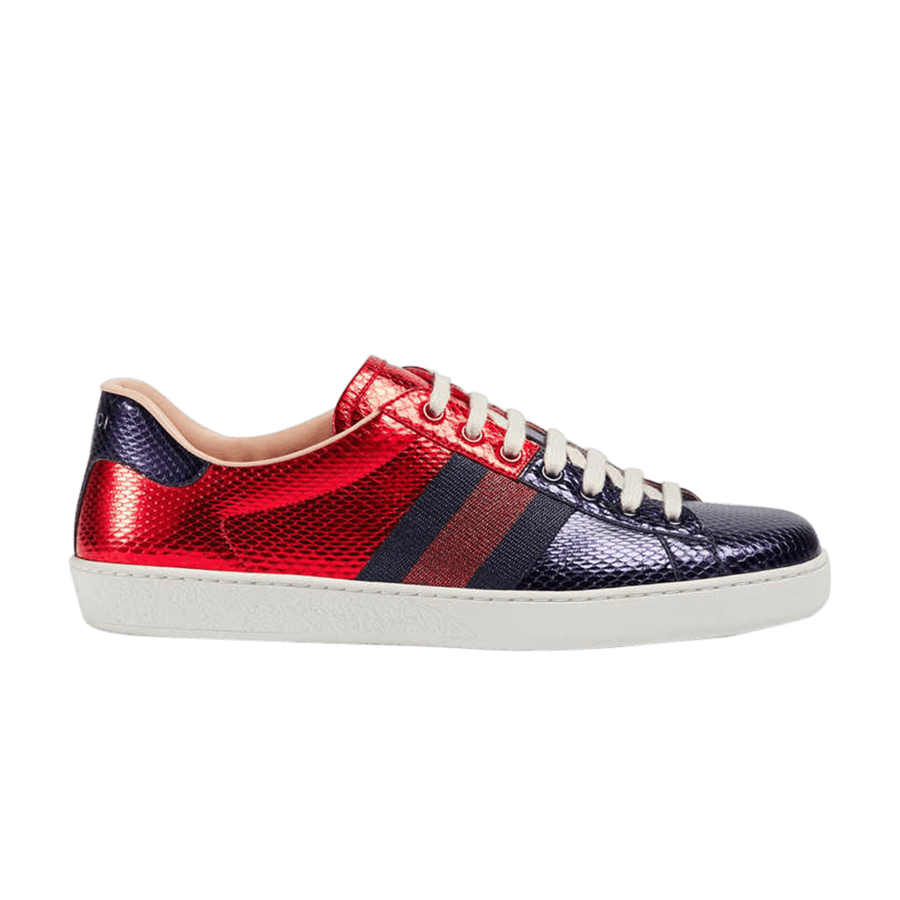 Gucci ace metallic snakeskin sneakers on sale