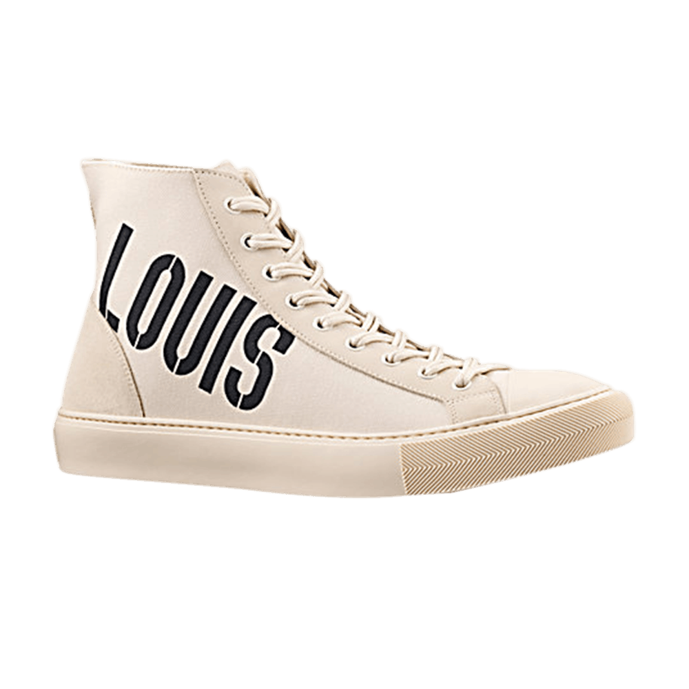 LOUIS VUITTON MENS SHOES TATTO SNEAKER BOOT 'CREAM LOUIS' SNEAKERS SIZE 7.5  US