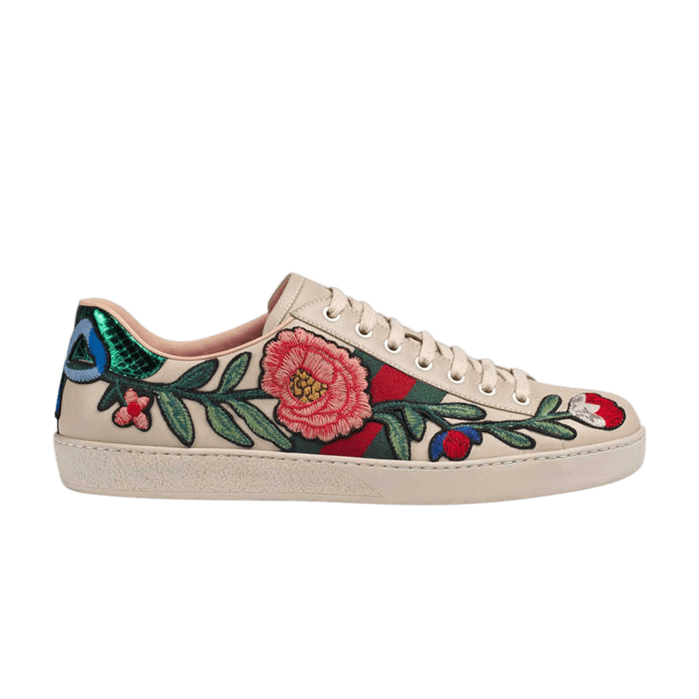 gucci floral slip on sneakers