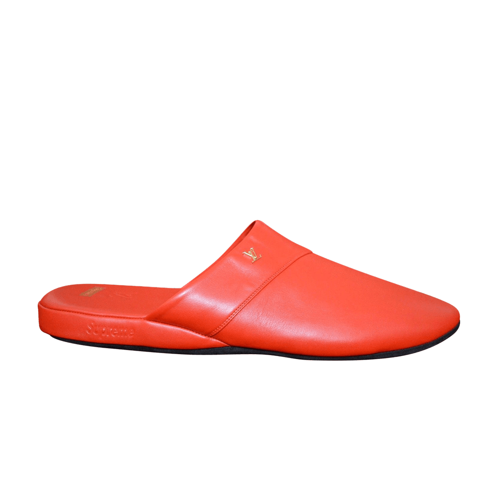 Louis Vuitton x Supreme Red Hugh Slippers Leather 8