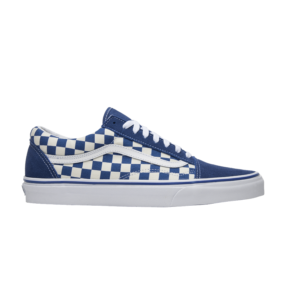 vans old skool checkerboard blue