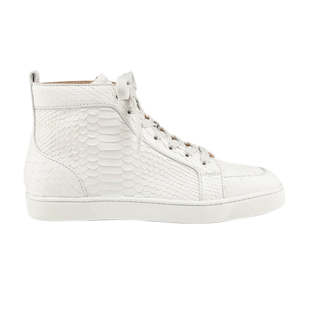 Christian Louboutin White Python Rantulow Low Top Sneakers Size 40