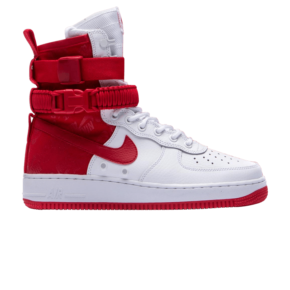all red nike air force 1 high tops