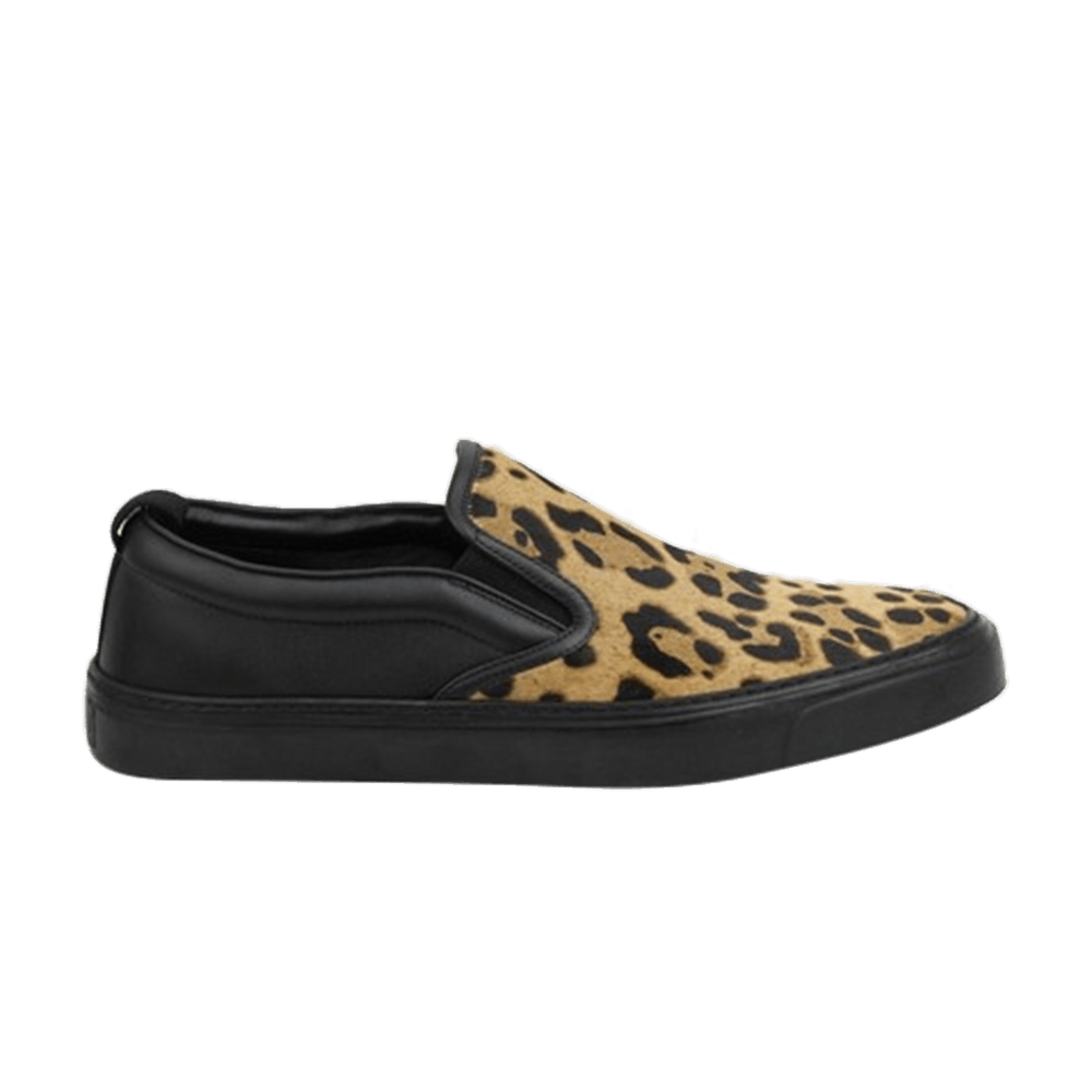 Gucci Leopard Print Pony Hair Slip-On Sneakers Gucci Brown Pony Hair Leopard Print Slip On Shoes, Size 5.5  main image 3