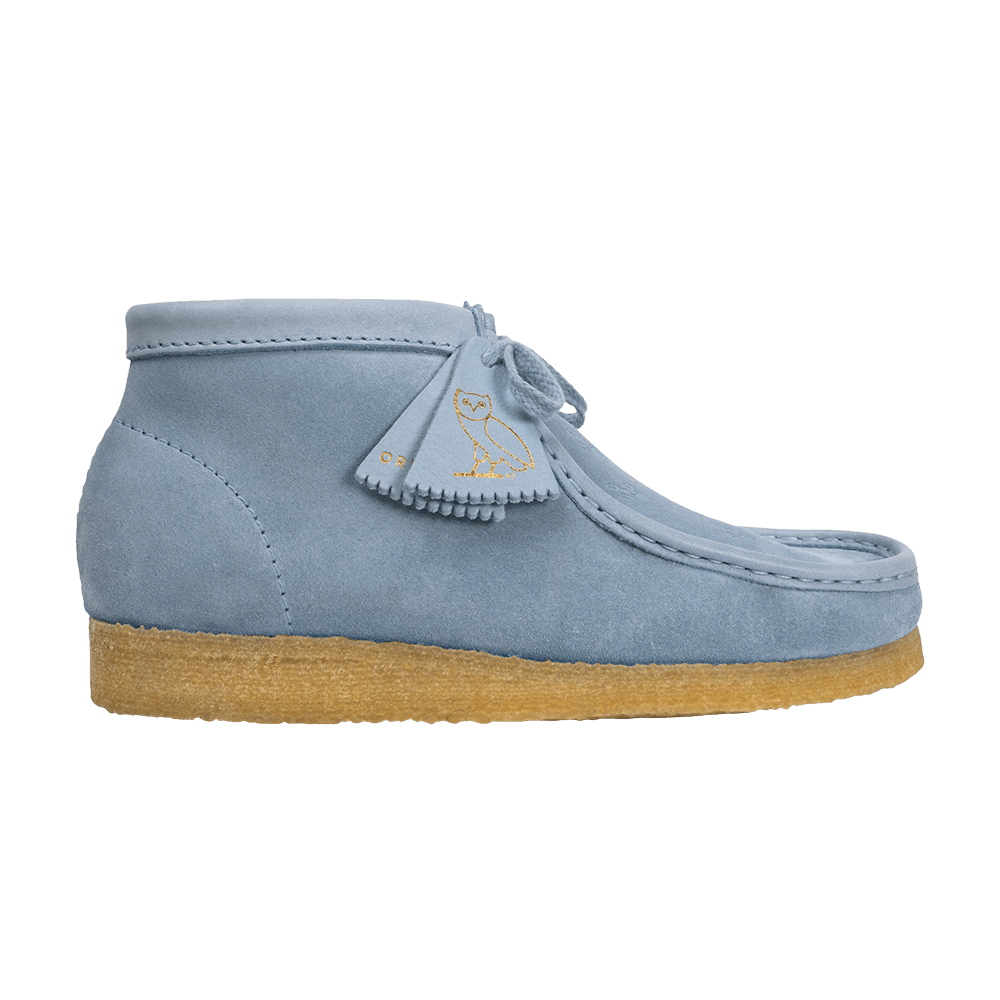 baby blue clarks wallabees