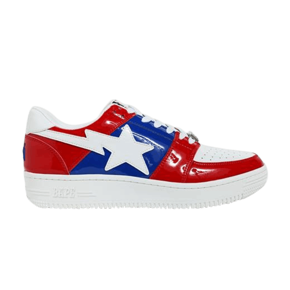 Bapesta red deals white blue