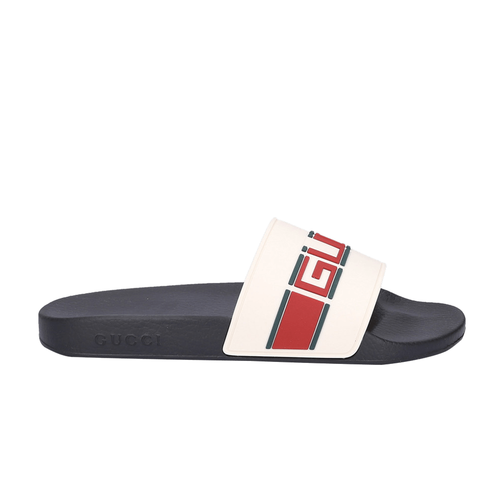 Gucci Stripe Rubber Slide Sandal 'White 
