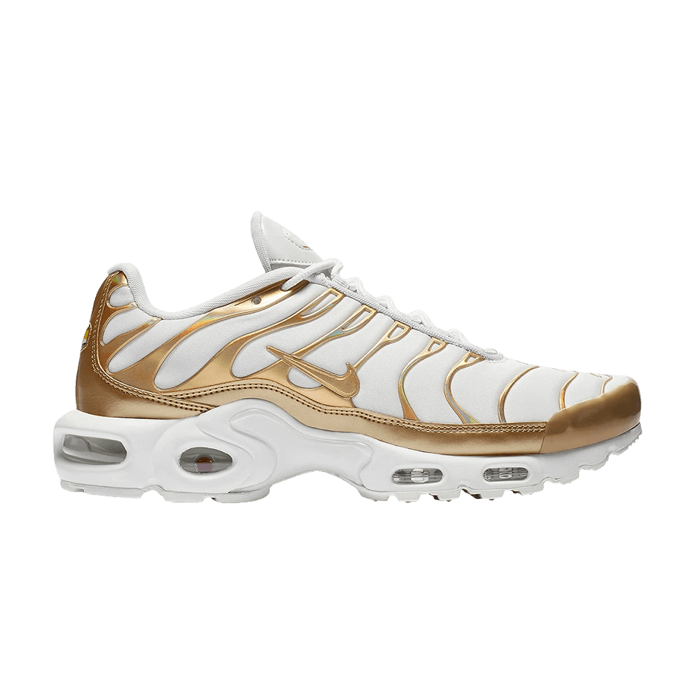 nike air max plus white and gold womens