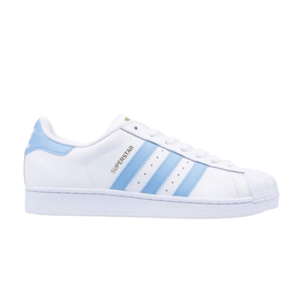 adidas superstar white and light blue