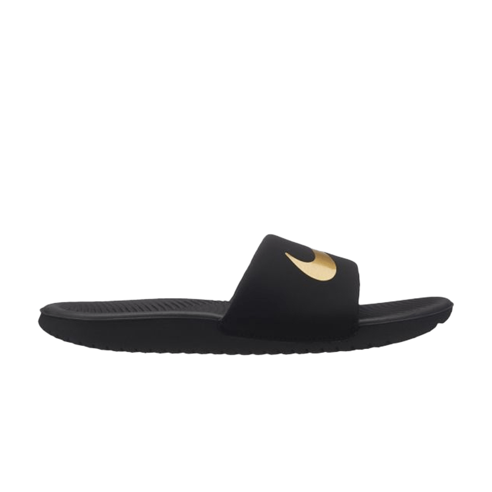 nike kawa slide black gold