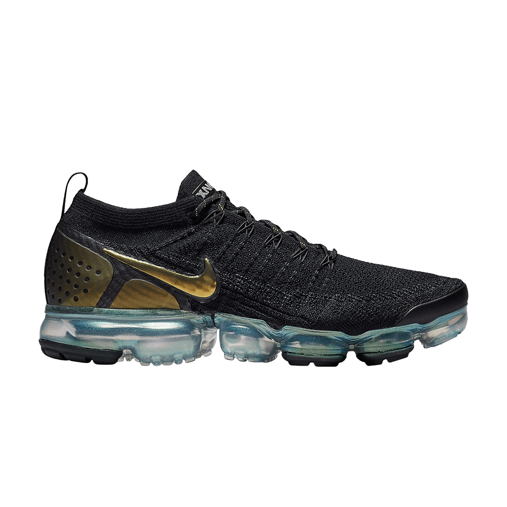 vapormax flyknit 2 black and gold