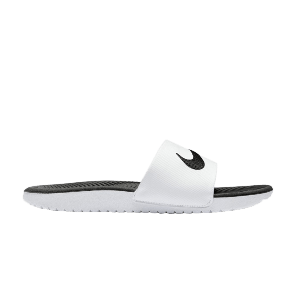 Nike kawa slide women's black and white clearance