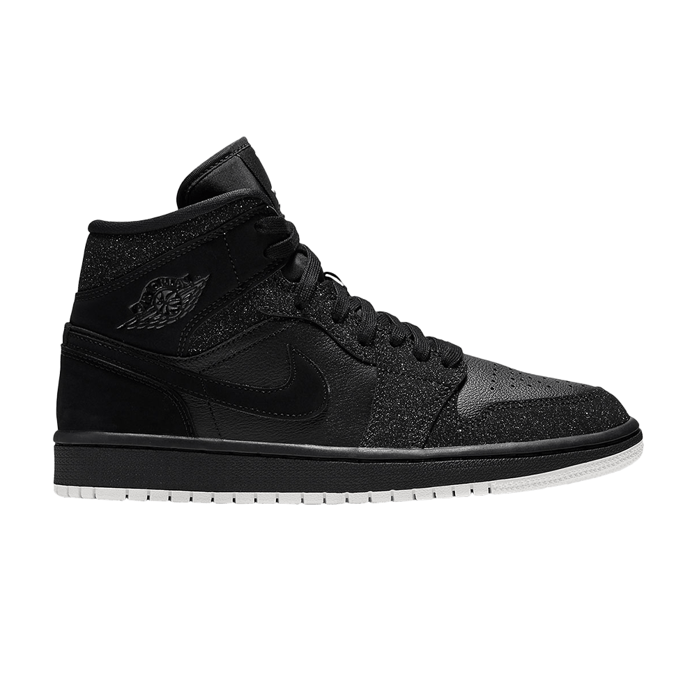 Wmns Air Jordan 1 Mid Black Glitter Air Jordan Bq6472 001 Goat