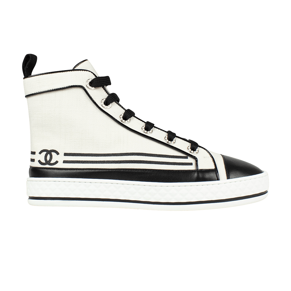 black chanel high top sneakers