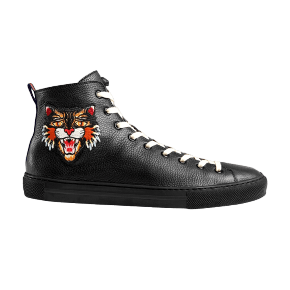 gucci leather high top with tiger