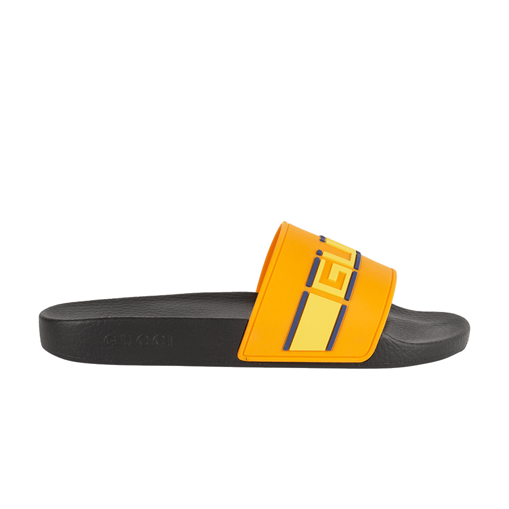 orange gucci slides
