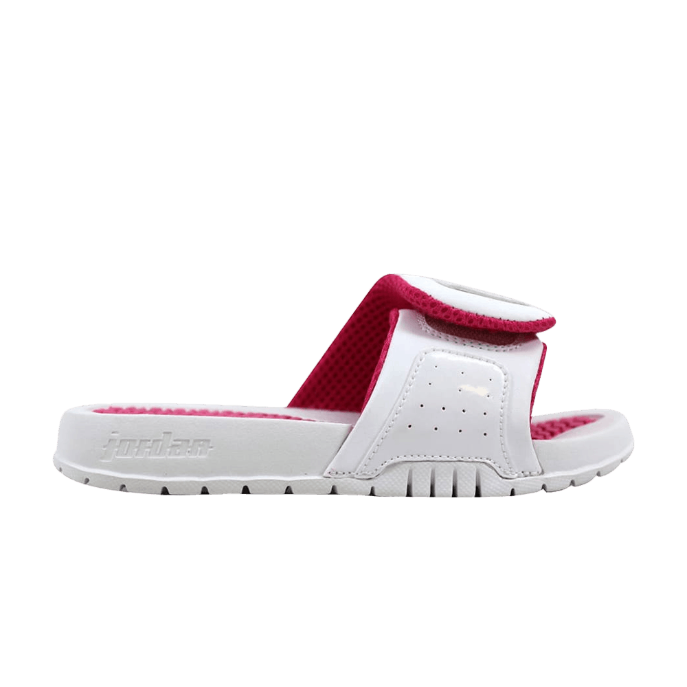 Pink and white jordan slides hot sale