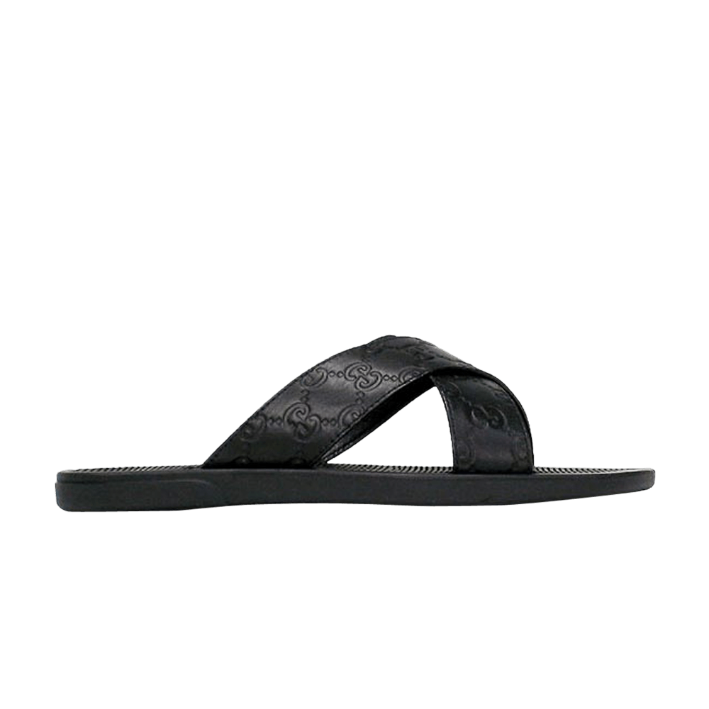 Gucci Guccissima Soft Slide 'Black' - Gucci - 221819 AA600 1000 | GOAT