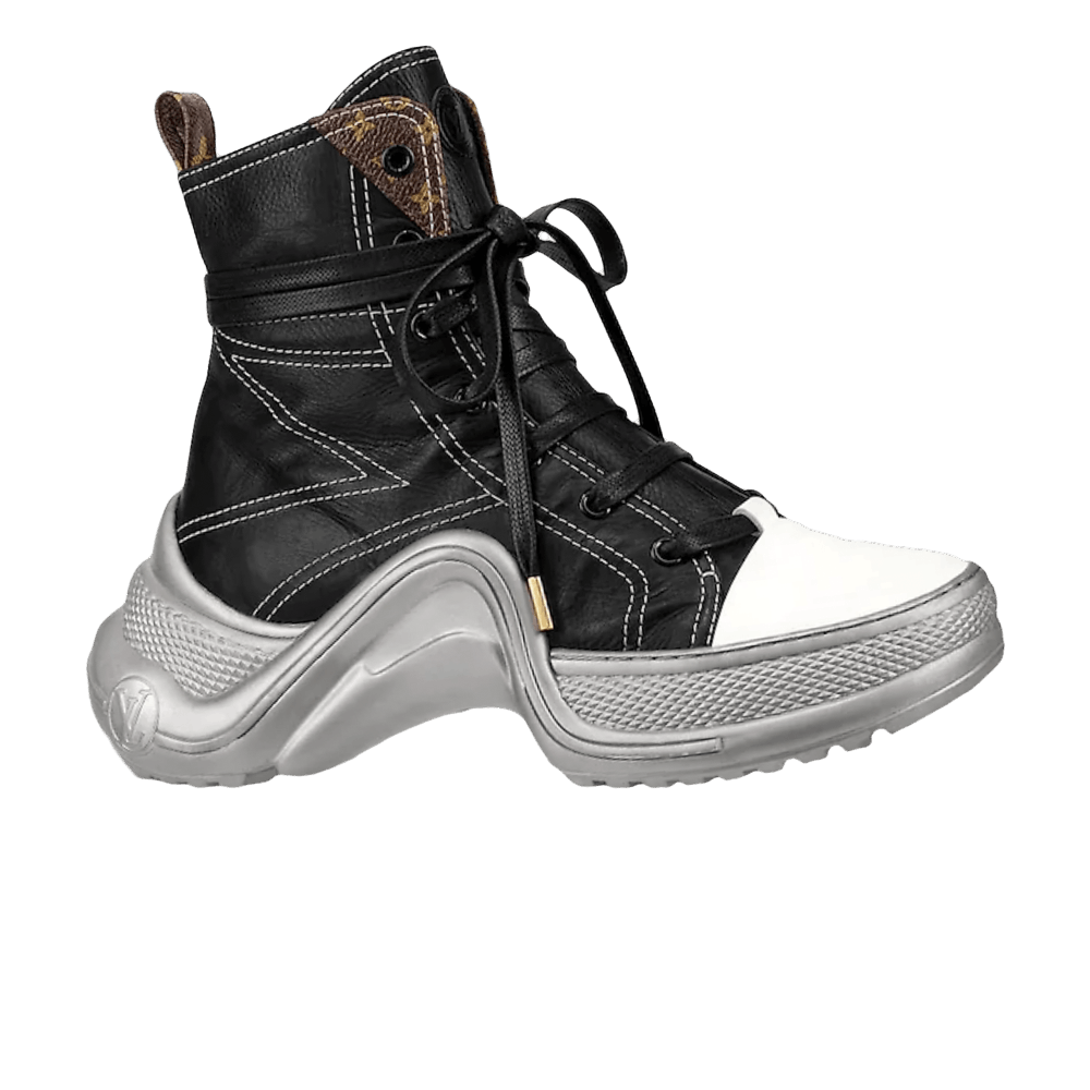 LOUIS VUITTON Glazed Calfskin Lambskin LV Archlight Sneaker Boots