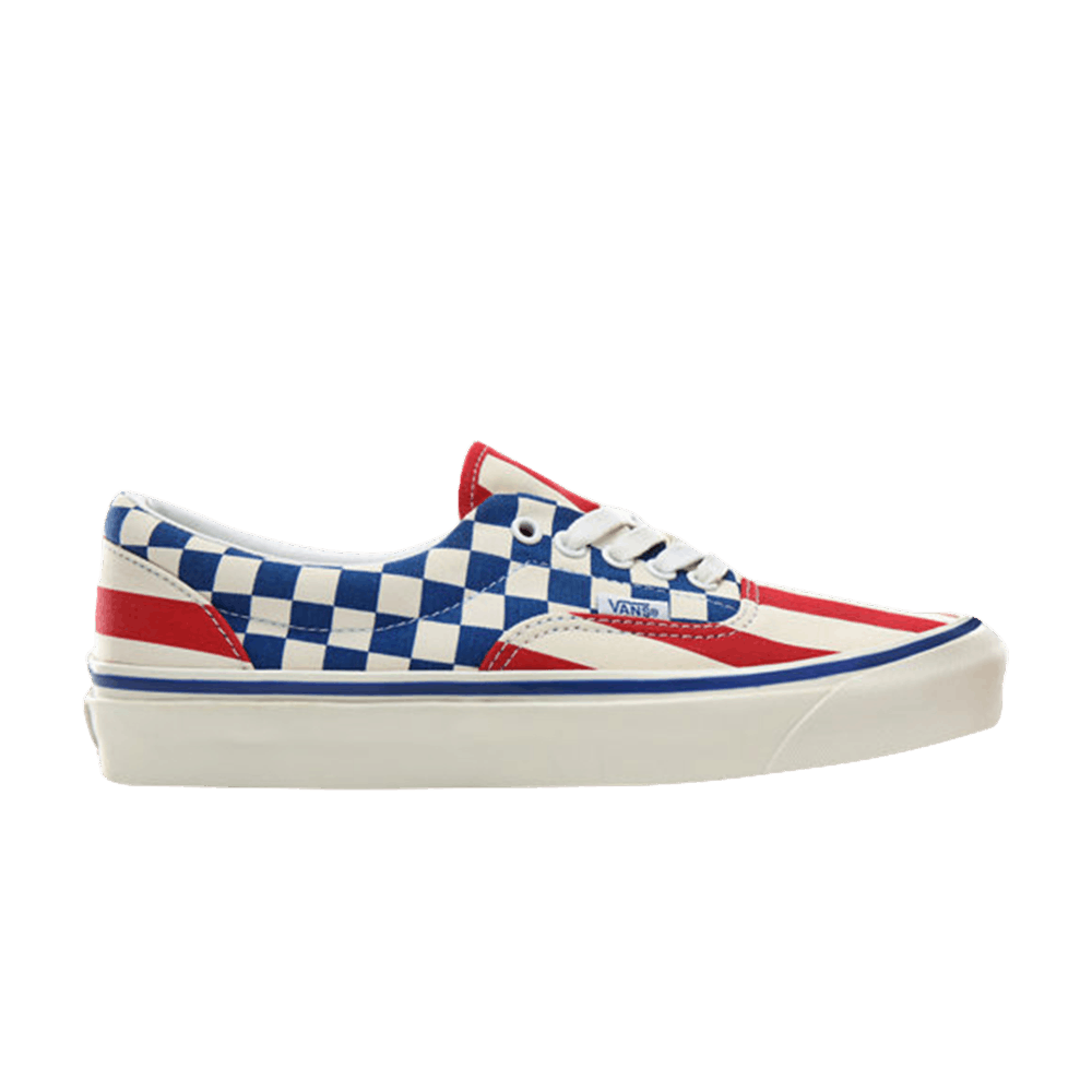 Vans Era 95 Dx Red Stripes Blue Check
