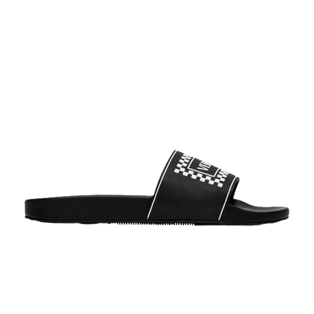 Versace Logo Pool Slide Black Blackboard