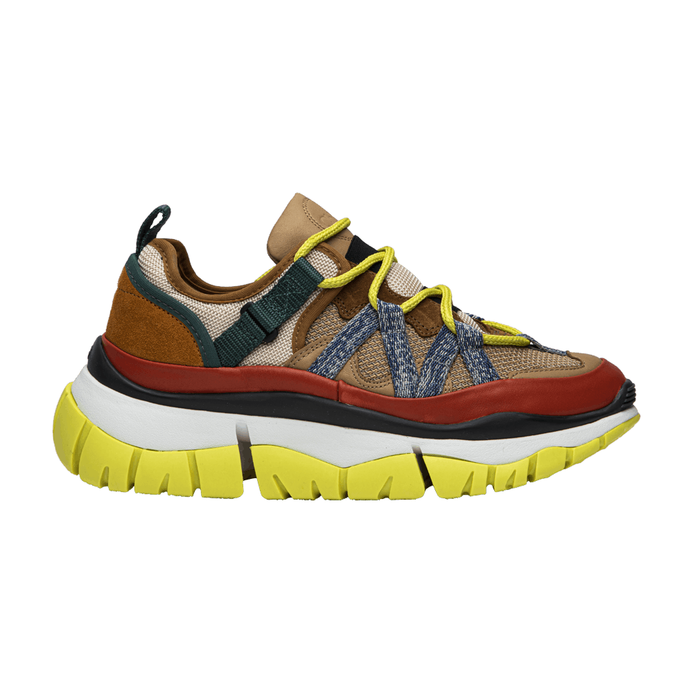 Chloé Blake leather-trimmed sneakers in neutrals - Wheretoget