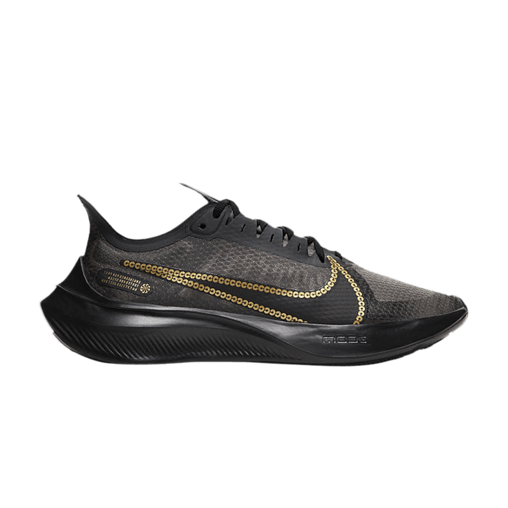 Nike running zoom gravity in black and rose gold top