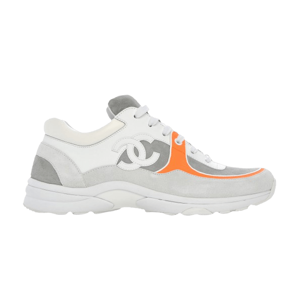 CHANEL White Neon Orange Logo Sneakers – A Daily Diva