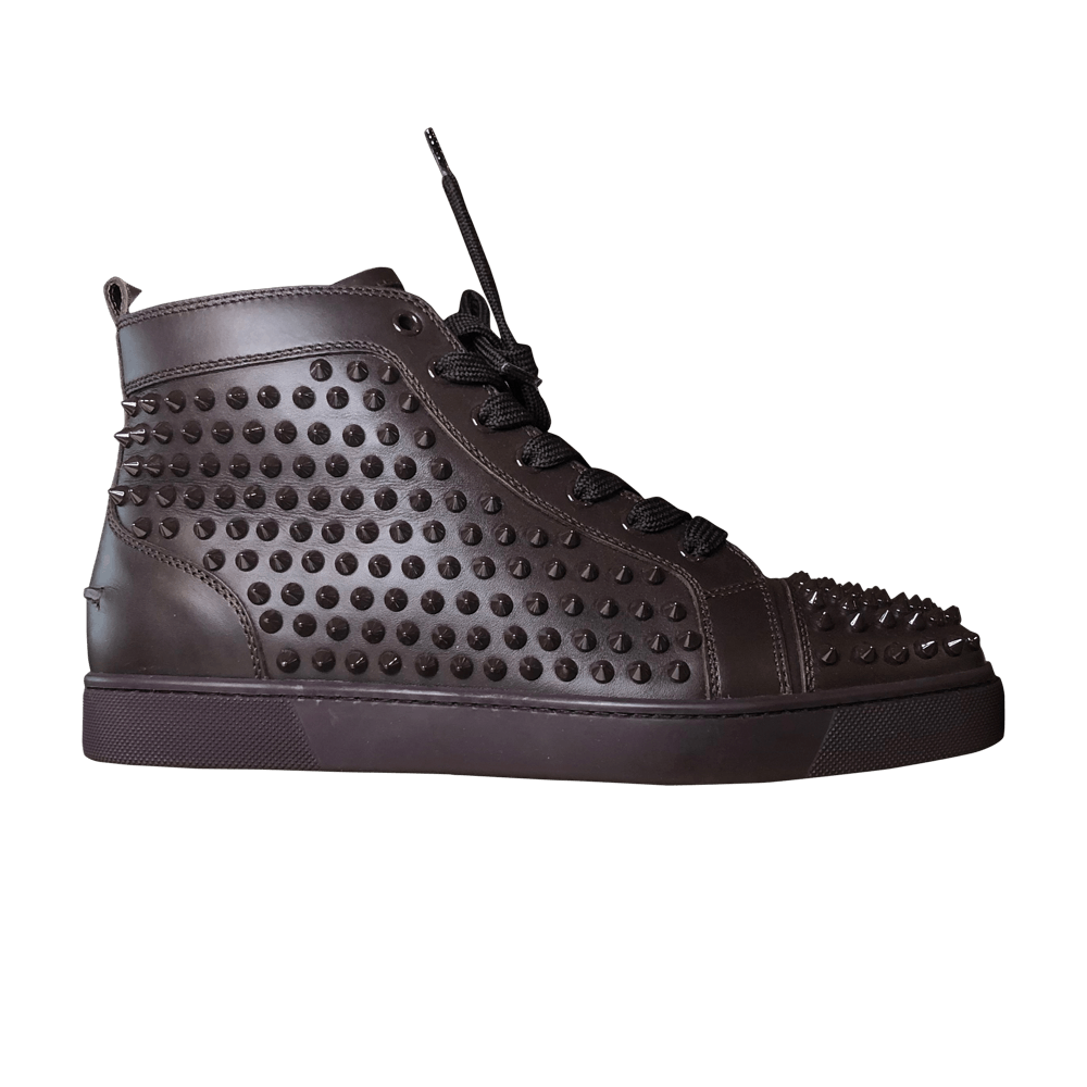 Christian Louboutin Louis Flat Calf Spikes Cramoisi