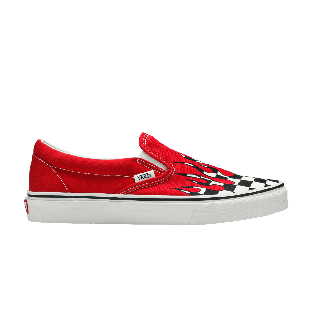 red flame checkered vans