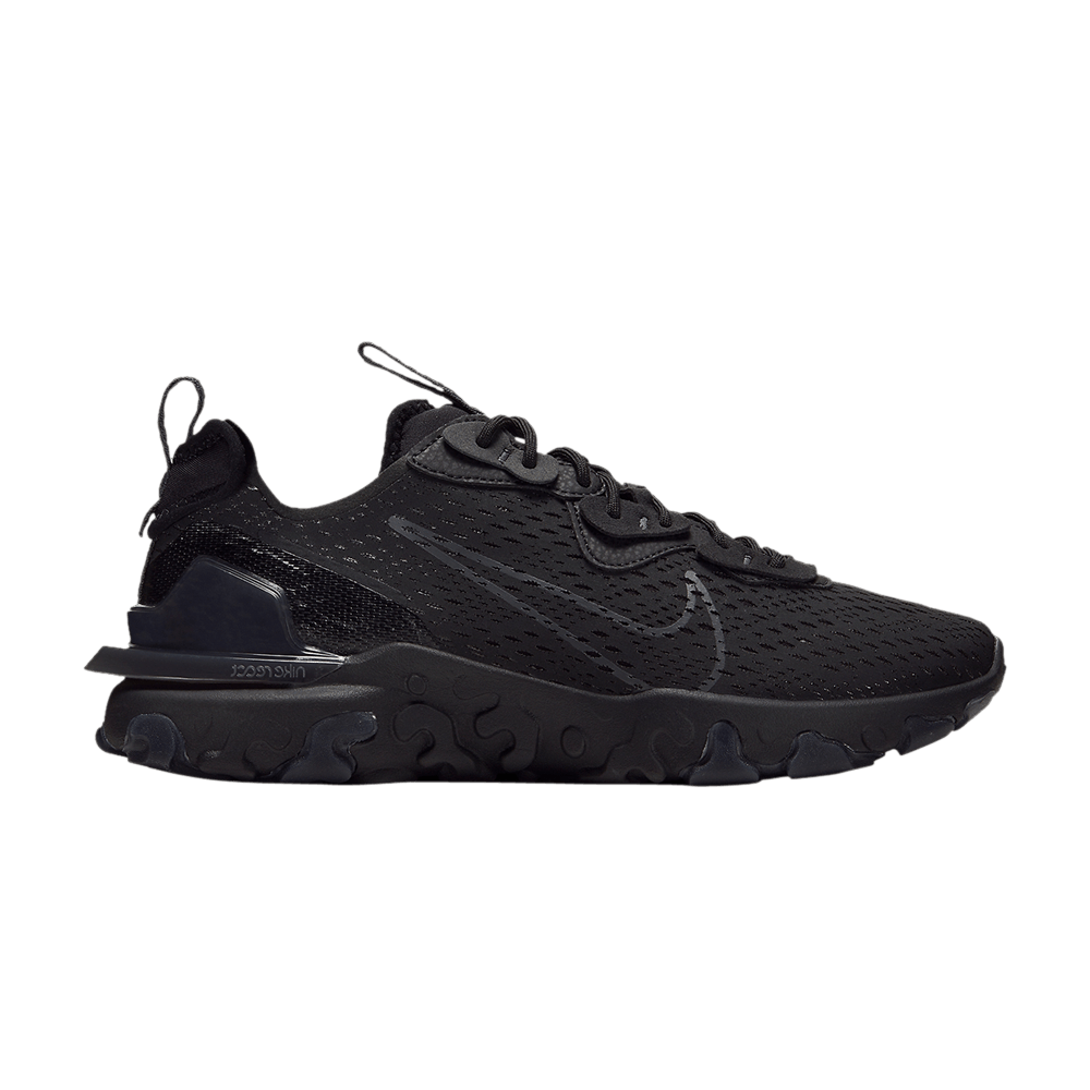 nike react vision triple black on feet