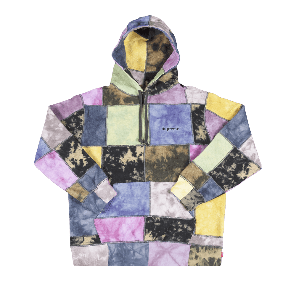 supreme patchwork tie dye hooded sweatshirt tie dye