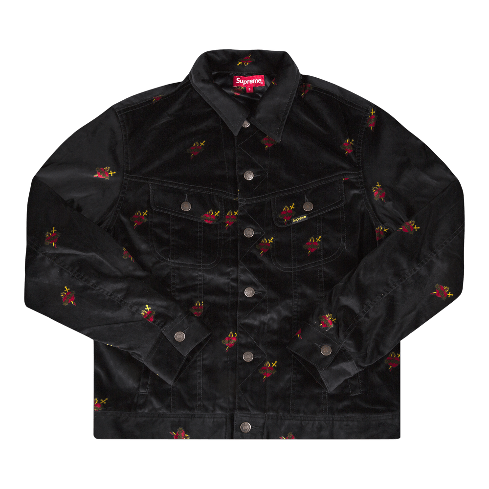 qqqwjf.supreme velvet trucker jacket 
