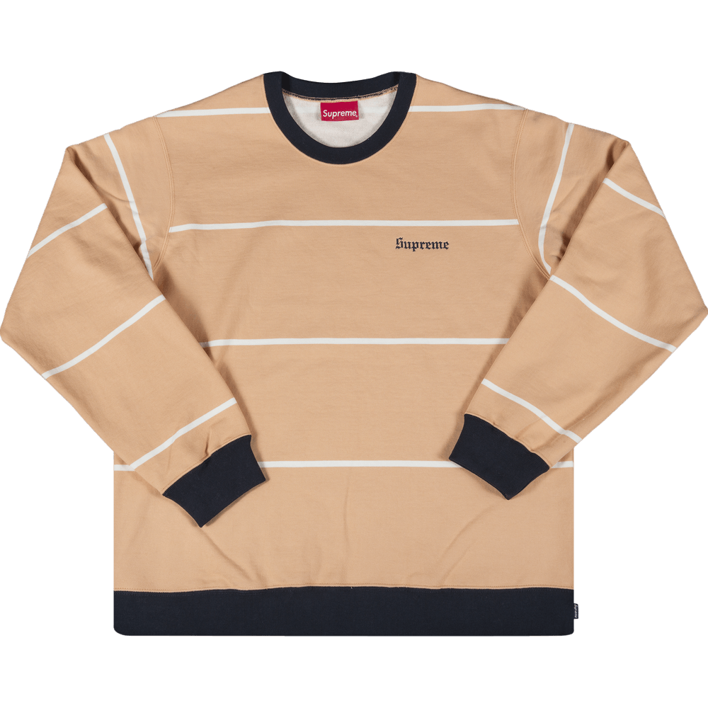 Supreme Striped Crewneck Peach Fw17sw32 Goat Supreme Striped Crewneck Peach