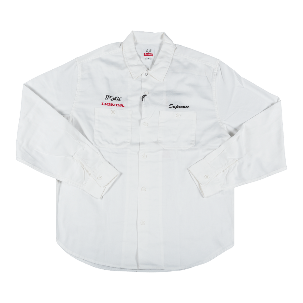 Supreme x Honda Fox Racing Work Shirt 'White' | GOAT
