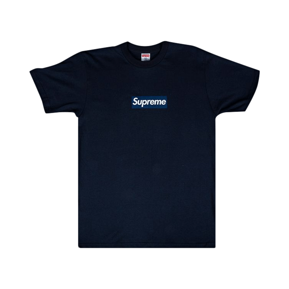 Blue and black supreme shirt clearance