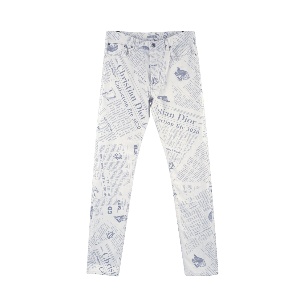 Dior Arsham Newspaper Jeans 'White' | GOAT