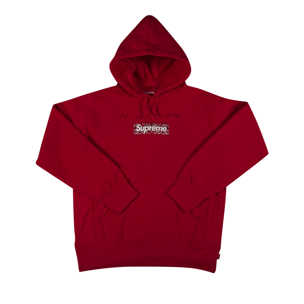 supreme bandana box logo hoodie red