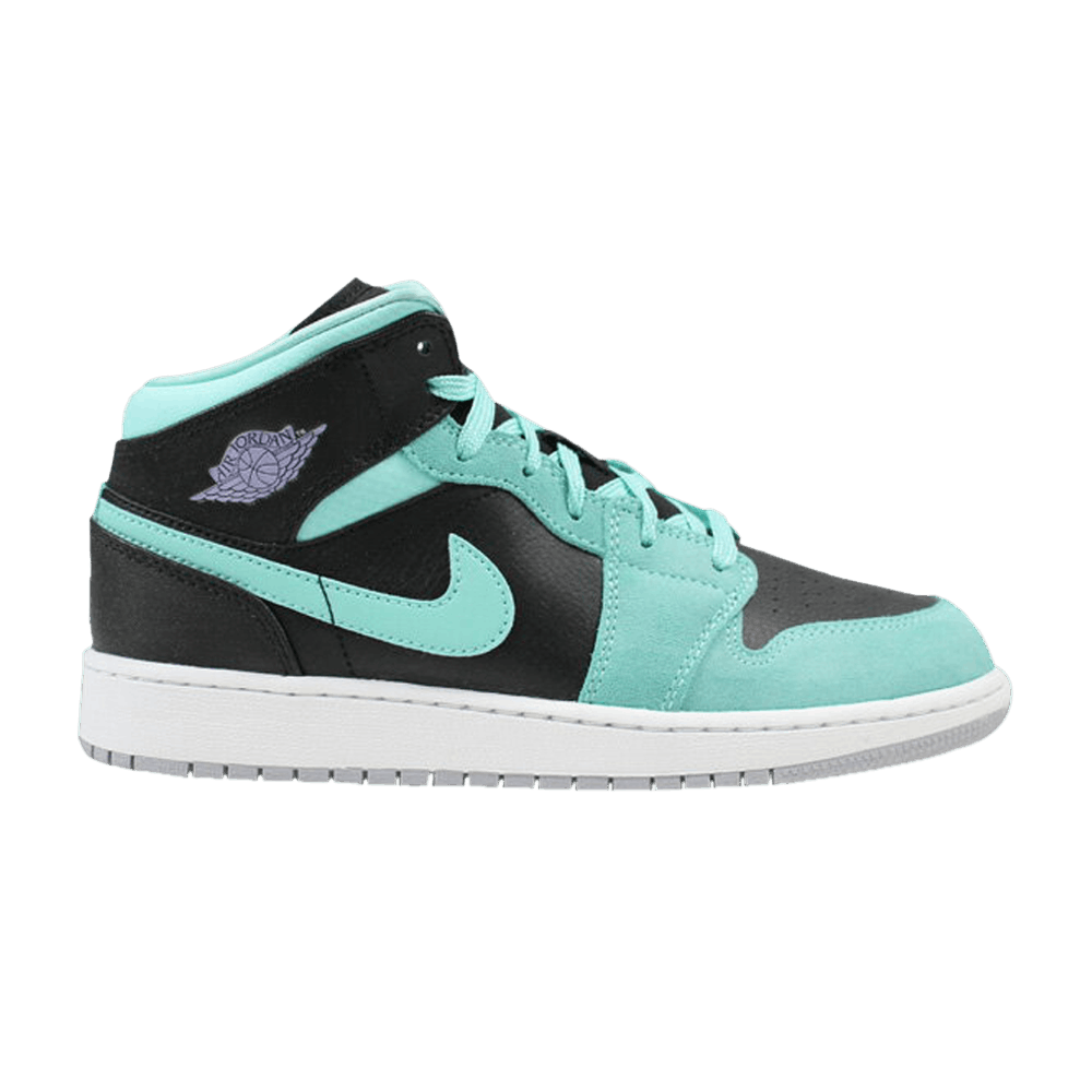 Size 6.0 Air Jordan 1 Mid Retro GG Black Purple Turquoise