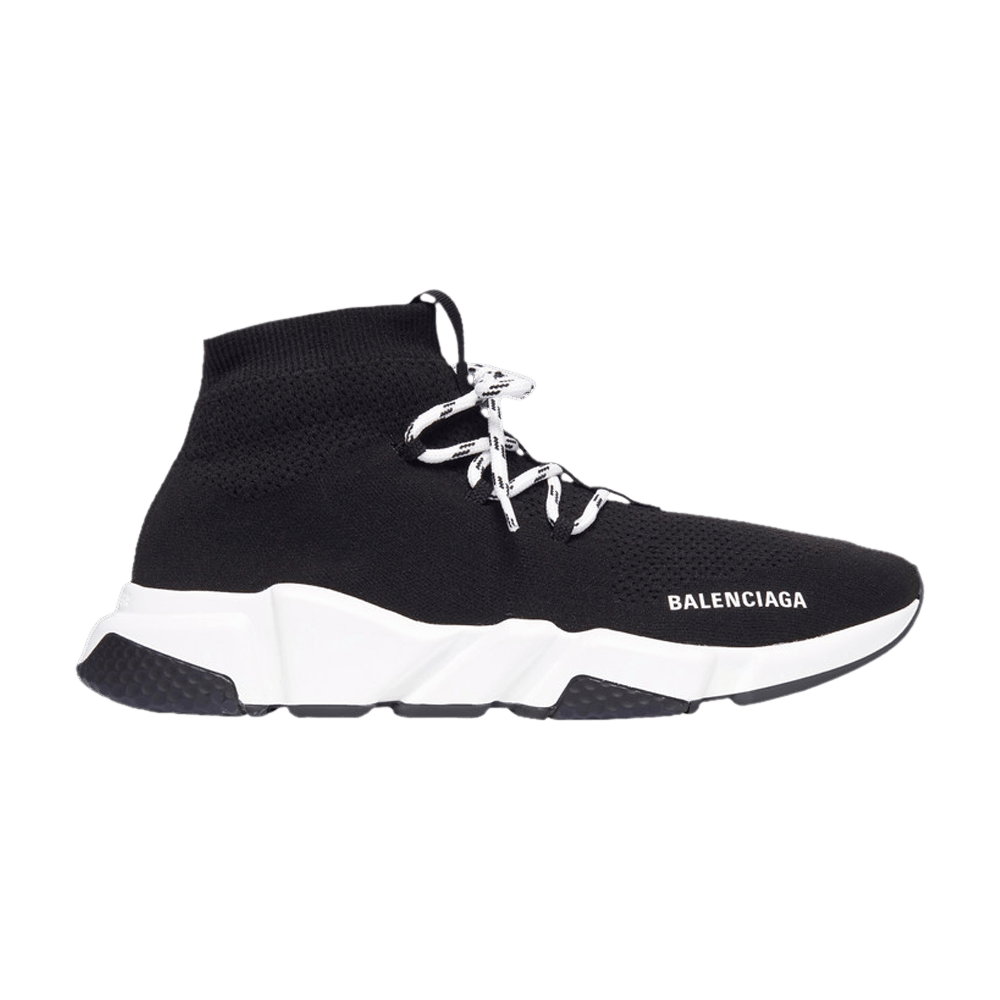 Balenciaga Speed Lace Up Trainer Black White