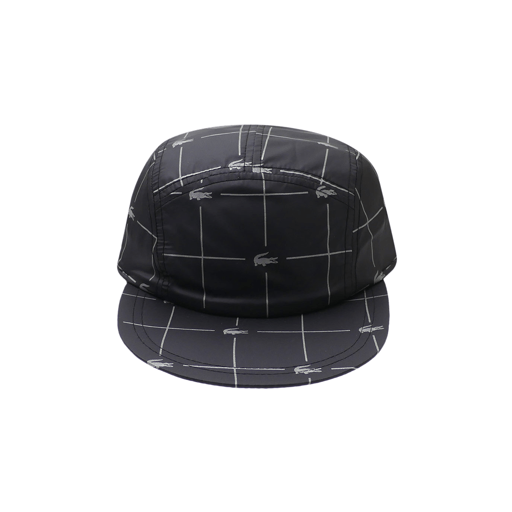 Supreme x Lacoste Reflective Grid Nylon Camp Cap 'Black'