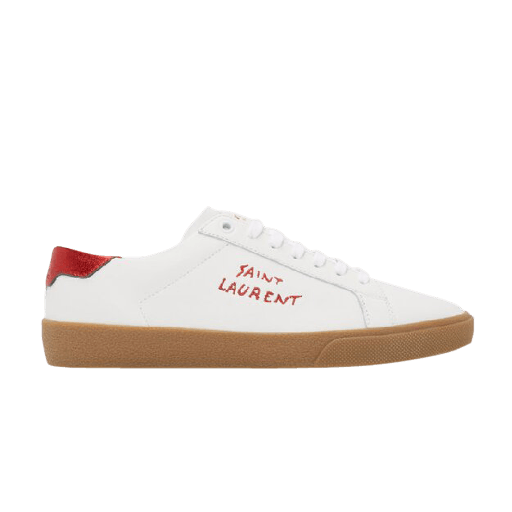 Buy Saint Laurent SL-06 Court Leather 'White Red' - 610685 0ZS70