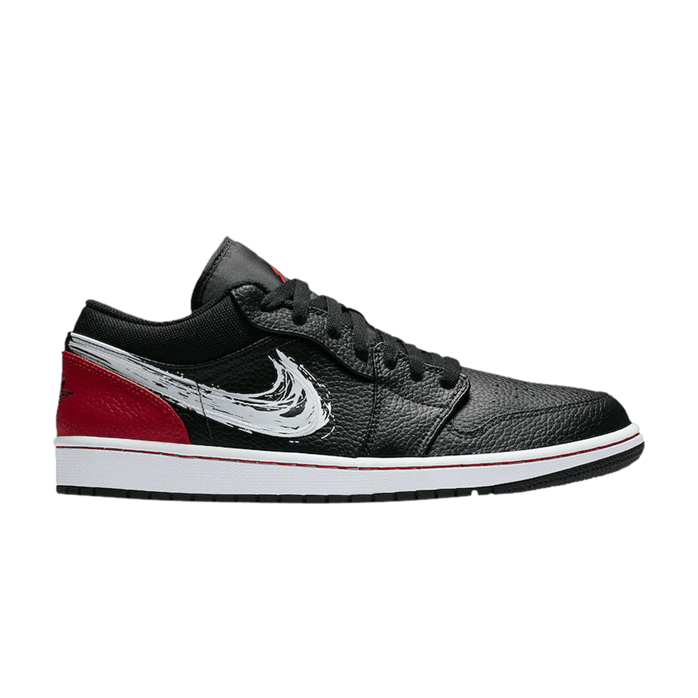 Air Jordan 1 Low 'Brushstroke Swoosh Black Red' Air Jordan DA4659